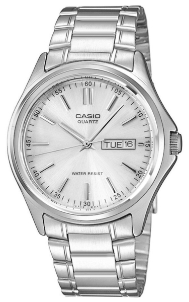 Zegarek męski Casio MTP-1239D-7ADF CA0320 stalowa bransoleta, srebrna tarcza kolor —