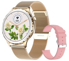 Smartwatch Damski Rubicon RNCF02-2 Złoty + Pasek Różowy kolor —