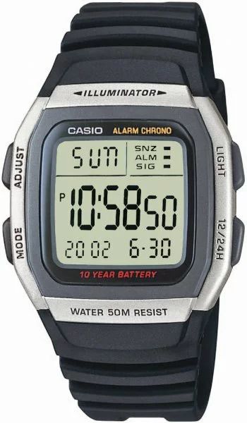 Zegarek męski Casio W-96H-1AVDF CA0265 czarny pasek, wodoszczelność 5 BAR
